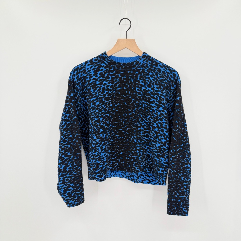 Proenza Schouler White Label Designer Sweater Leopard Jacquard Cropped Womens S